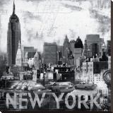 New York XI Stretched Canvas Print by John Clarke