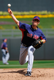 Surprise, AZ - March 11: Cleveland Indians v Texas Rangers - Kevin Slowey Fotografisk trykk av Kevork Djansezian Surprise, AZ - March 11: Cleveland Indians v Texas Rangers - Kevin Slowey Fotografisk trykk av Kevork Djansezian