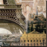 Paris III Stretched Canvas Print by John Clarke