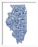 Typographic Illinois Blue Posters by CAPow 