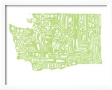 Typographic Washington Green Posters by CAPow 