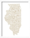 Typographic Illinois Beige Art by CAPow 