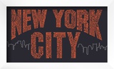 New York City Boroughs (orange on navy) Poster