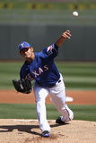 Surprise, AZ - March 09: Los Angeles Dodgers v Texas Rangers - Clayton Kershaw Photographic Print by Christian Petersen