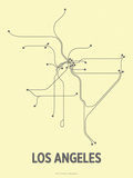 Los Angeles (Light Yellow & Dark Gray) Serigraph by  Line Posters