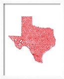 Typographic Texas Red Art by CAPow 