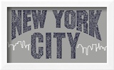 New York City Boroughs (navy on grey) Prints