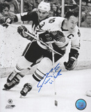 Pierre Pilote Chicago Blackhawks with 61 Cup Inscription Photo