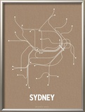 Sydney (Packing Brown & White) Prints by  Line Posters
