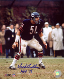 Dick Butkus Chicago Bears - Defensive Stance with HOF 79 Inscription Photo