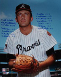 Phil Niekro Atlanta Braves Pinstripe Jersey Vertical w/ Multi Inscription Photo