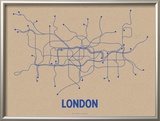 London (Oatmeal & Blue) Art by  Line Posters