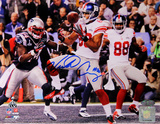Victor Cruz Signed Super Bowl XLVI Touchdown Horizontal Photo Photo