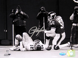 Lawrence Taylor Sack over Randall Cunningham Horizontal B&W Photographie