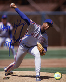 Dwight "Doc" Gooden New York Mets Pitching with Happy Holidays Inscription Photo
