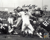 Dick Butkus Chicago Bears - Packer Pile Up with HOF Inscription Photo