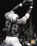 Charlie Sanders Detroit Lions with HOF '07 Inscription Photo