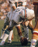 Jim Langer Miami Dolphins with HOF '87 and 17-0 Inscription Photo