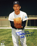 Stan Bahnsen New York Yankees - Glove Pose with 68 Roy Inscription Photo