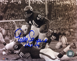 Gale Sayers Chicago Bears Black and White with HOF '77 Inscription Photo