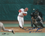 Pete Rose Cincinnati Reds - Record Breaking At Bat with Hit King Inscription Photo