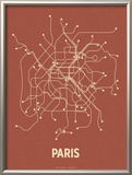 Paris (Brick Red & Tan) Prints by  Line Posters