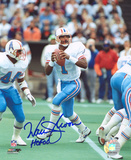 Warren Moon Houston Oilers with HOF Inscription Photo
