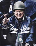 Don Zimmer New York Yankees - Military Hard Helmet with Popeye Inscription Photographie
