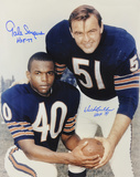 Dick Butkus and Gale Sayers Chicago Bears with ''HOF 77 & 79'' Inscriptions Photo Dick Butkus and Gale Sayers Chicago Bears with ''HOF 77 & 79'' Inscriptions Photo