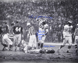 Chuck Bednarik over Frank Gifford w/ "HOF 67 / This f… Game is OVER! Sorry Frank" Inscription Photo