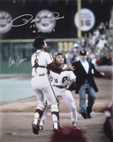 Pete Rose and Bob Boone  with Rose 1980 WS Champs Inscription Photo