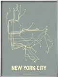 New York City (Steel Blue & Yellow) Prints by  Line Posters