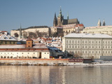 Snow-Covered Prague Castle, Mala Strana and Vltava River, UNESCO World Heritage Site, Prague Photographic Print by Richard Nebesky