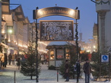 Main Entrance to Christkindlmarkt (Christmas Market), Marktstrasse at Twilight, Bavaria Photographic Print by Richard Nebesky