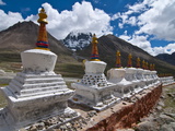 Chortens, Prayer Stupas Below the Holy Mountain Mount Kailash in Western Tibet, China, Asia Photographic Print by Michael Runkel
