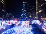 Christmas Tree and Decorations Above Cheonggye Stream at Cheonggye Plaza, Seoul, South Korea Photographic Print by Richard Nebesky