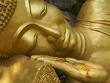 Detail of Statue of Buddha, Phu Si Hill, Luang Prabang, UNESCO World Heritage Site, Laos, Indochina Photographic Print