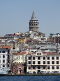 Galata Tower in Background, the Bosporus, Istanbul, Turkey, Europe Photographic Print