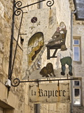 Inn Sign in the Old Town, Bayeux, Calvados, Normandy, France, Europe Photographic Print by Guy Thouvenin