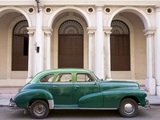 Classic Green American Car Parked Outside the National Ballet School, Havana, Cuba Photographic Print by Lee Frost