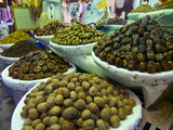 Michael Runkel - Dates, Walnuts and Figs For Sale in the Souk of the Old Medina of Fez, Morocco, North Africa Fotografická reprodukce Michael Runkel - Dates, Walnuts and Figs For Sale in the Souk of the Old Medina of Fez, Morocco, North Africa Fotografická reprodukce