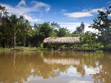 Warao Indian Hatched-Roof Huts Built Upon Stilts, Delta Amacuro, Orinoco Delta, Venezuela Photographie par Jane Sweeney