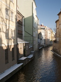 Snow-Covered Section of Certovka Canal Known As Prague's Venice, Mala Strana, Prague Photographic Print by Richard Nebesky