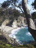 Waterfall and Beach at Julia Pfeiffer Burns State Park, Near Big Sur, California Photographic Print by Donald Nausbaum