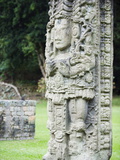 Stelae a Dating From 731 Ad Depicting Rabbit 18, Copan Ruins, Mayan Archaeological Site, Honduras Photographic Print by Christian Kober