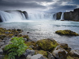 Godafoss Waterfall (Fall of the Gods), Between Akureyri and Myvatn, (Nordurland), Iceland Photographic Print by Patrick Dieudonne