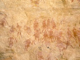 Primitive Cave Painting, Akakus, Sahara Desert, Fezzan, Libya, North Africa, Africa Fotografie-Druck von Sergio Pitamitz