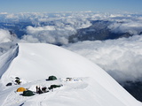 Camping at 4000M, Above Chamonix Valley, Mont Blanc, Chamonix, French Alps, France, Europe Photographic Print by Christian Kober