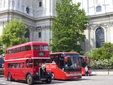 Traditional Bus Outside St. Pauls Cathedral, London, England, United Kingdom, Europe Photographic Print by Michael Kelly