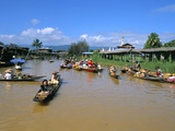 Floating Market, Ywama, Inle Lake, Shan State, Myanmar (Burma), Asia Photographic Print by Sergio Pitamitz